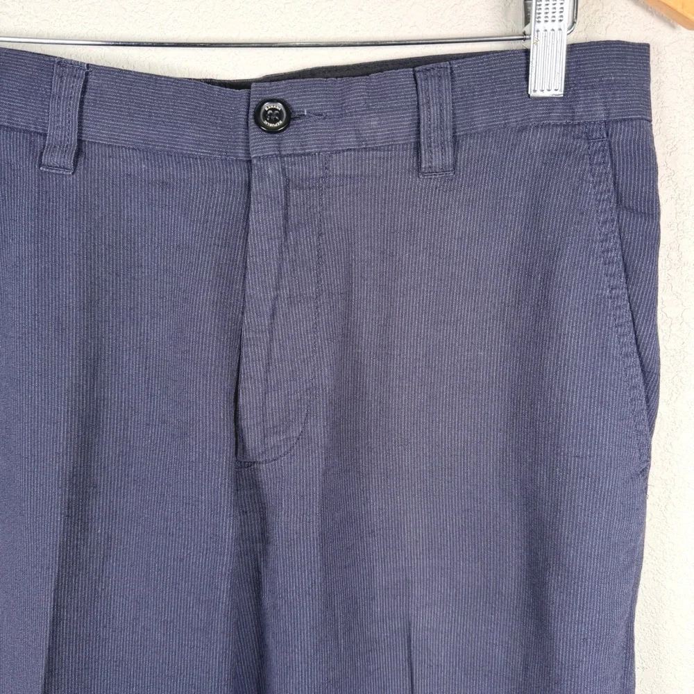 Banana Republic Linen Blend Chino Pants Mens 32x32 Blue Micro Stripe Straight